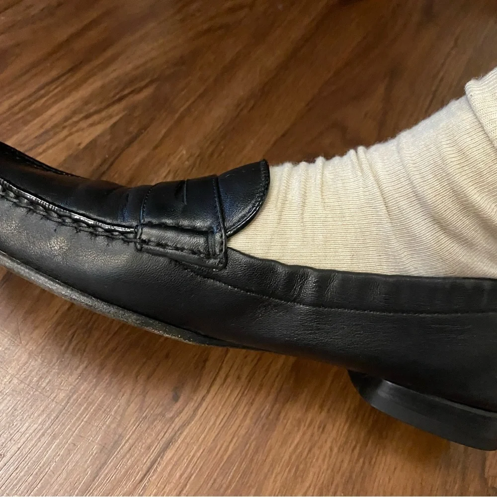 Salvatore Ferragamo Sport Black leather  ballerina Loafers men’s women’s 7.5 - Picture 13 of 15